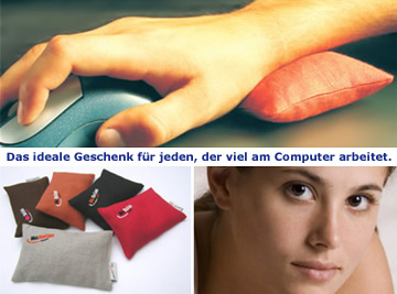 McRelax - Handballenauflage st�tzt das Handgelenk bei der Arbeit mit Computer-Maus und Tastatur zur Vermeidung von Sehnscheidenentz�ndung RSI Mausarm